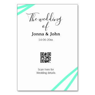 Die Hochzeit des Paares QR-Code-Scan-Detail Tischnummer