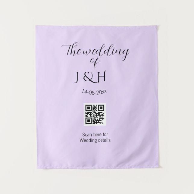 Die Hochzeit des Paares QR-Code-Scan-Detail Wandteppich (Vorderseite)