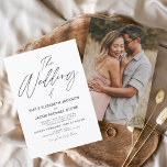 Die Hochzeit des Weißen Schwarzen Fotos Einladung<br><div class="desc">Die Hochzeit von Schwarz/Weiß-Hochzeitsfrühling oder Sommer-Hochzeit Foto oder Picture Invitations - beinhaltet eine wunderschöne und elegante Schrift-Typografie mit einer modernen,  einfachen und klassischen Farbe für die Hochzeitsfeier.</div>