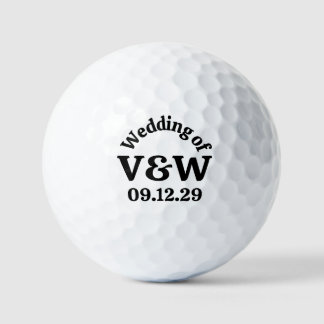 DIE HOCHZEIT Ihrer Monogramm-Initialen und des Dat Golfball