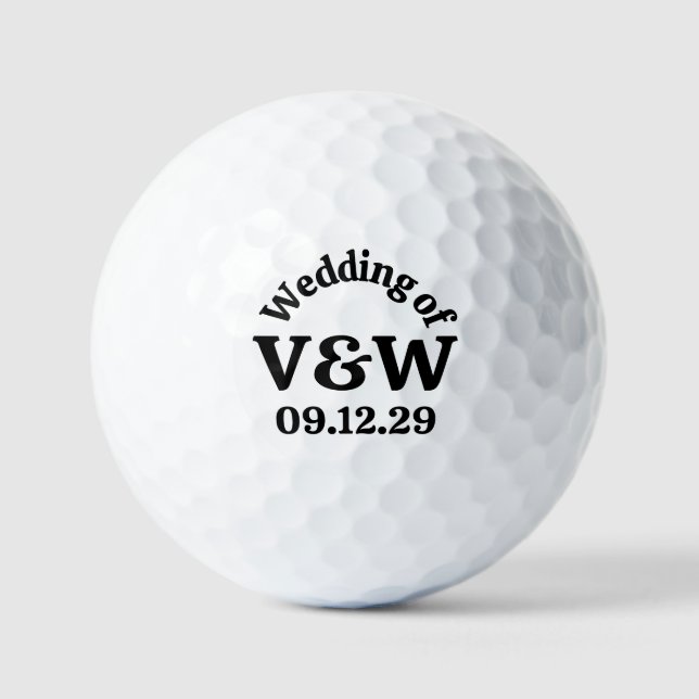 DIE HOCHZEIT Ihrer Monogramm-Initialen und des Dat Golfball (Vorderseite)