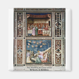 Die Hochzeit in Cana Lower by Giotto di Bondone Magnet