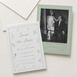 Die Hochzeit mit weißer und grüner Hand retten das Einladung