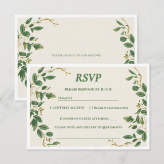 Die Hochzeit-RSVP-Karte 'The Verdant Garden' RSVP Karte