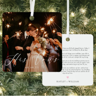 Die Hochzeit seines Fotos Ornament Aus Metall