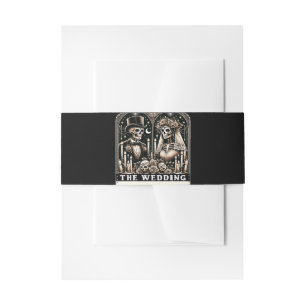 DIE HOCHZEIT Tarot Skelette Braut & Bräutigam Einladungsbanderole