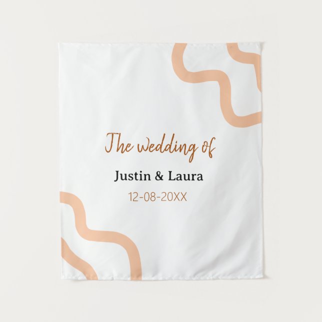 Die Hochzeit von add Braut Bräutigam Name Datum Pf Wandteppich (Vorderseite)