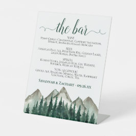 Die Hochzeit von Bar - Mountains & Pine Drinks Sockelschild