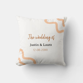 Die Hochzeit von Braut Bräutigam Name Datum Pfirsi Kissen