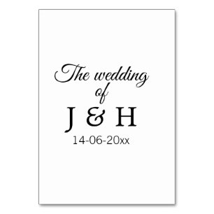 Die Hochzeit von Brautpaar Anfangsbuchstabe des Na Tischnummer