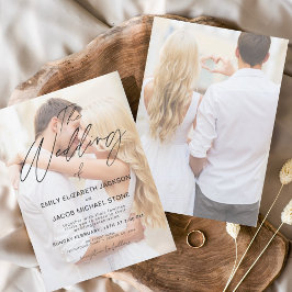 Die Hochzeit von Foto Minimalistische Script Typog Einladung