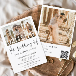 Die Hochzeit von Foto QR-Code Minimalistisch Elega Einladung