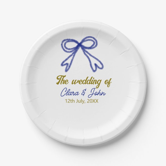 Die Hochzeit von Goldmedaille Pappteller (Vorderseite)