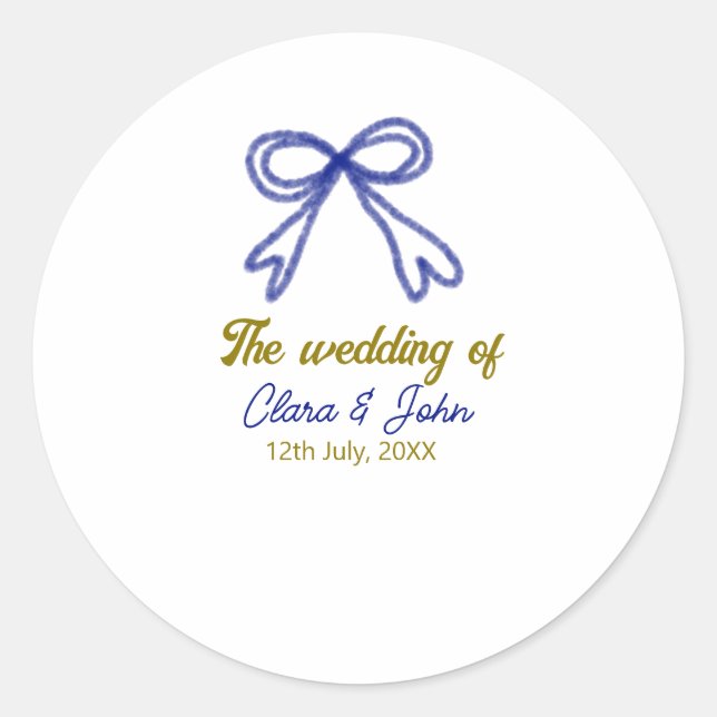 Die Hochzeit von Goldmedaille Runder Aufkleber (Vorderseite)