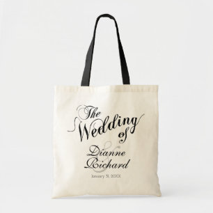 die Hochzeit von... (individuellen Namen) schwarz Tragetasche