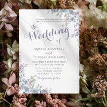Die Hochzeit von lila und blauen Blumenhochzeits-E