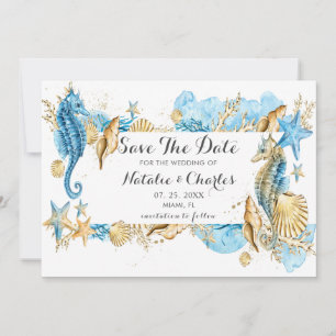 Die Hochzeit von Meer und Strand retten das Datum Save The Date