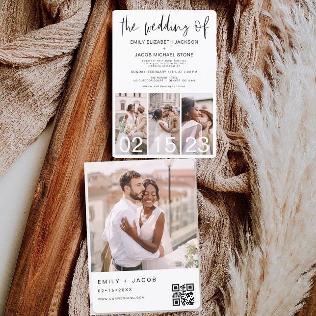 Die Hochzeit von Minimalistischem QR-Code Simple Einladung (Von Creator hochgeladen)