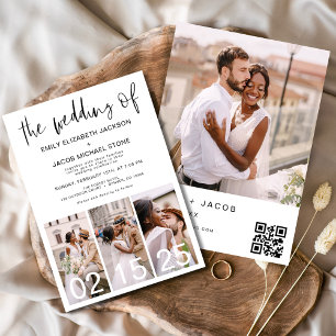 Die Hochzeit von Minimalistischem QR-Code Simple Einladung