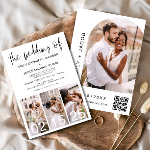 Die Hochzeit von Minimalistischem QR-Code Simple Einladung