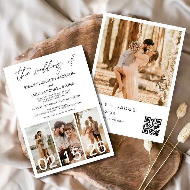 Die Hochzeit von Minimalistischem QR-Code Simple Einladung (Von Creator hochgeladen)
