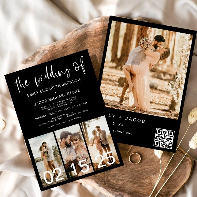 Die Hochzeit von Minimalistischem QR-Code Simple Einladung (Von Creator hochgeladen)