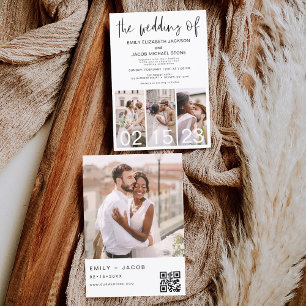 Die Hochzeit von Minimalistischem QR-Code Simple Einladung