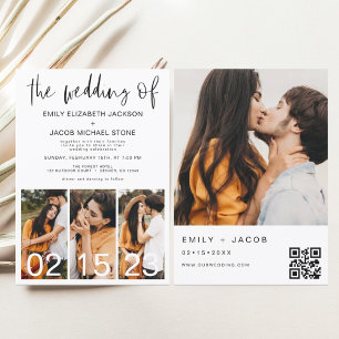 Die Hochzeit von Minimalistischem QR-Code Simple Einladung