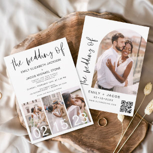 Die Hochzeit von Minimalistischem QR-Code Simple Einladung