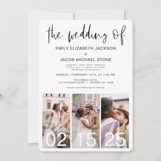 Die Hochzeit von Minimalistischem QR-Code Simple Einladung (Vorderseite)