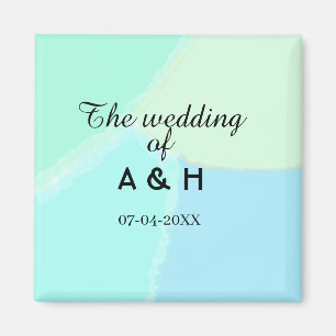 Die Hochzeit von Paarname Anfangsbuchstabe Datum Magnet