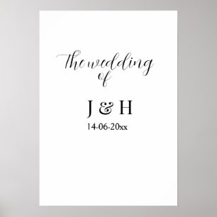 Die Hochzeit von Paarname einfache minimale Datum Poster