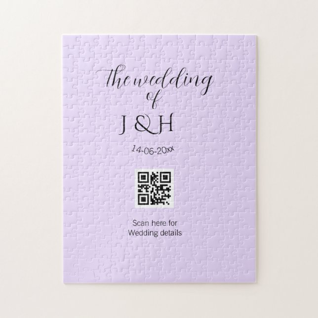 Die Hochzeit von Paarname QR-Code-Scan-Detail Puzzle (Vertikal)
