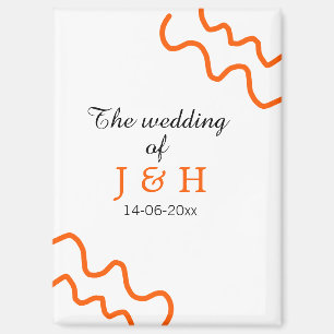 Die Hochzeit von Pärchen Namen Terracotta schwarz Magnet