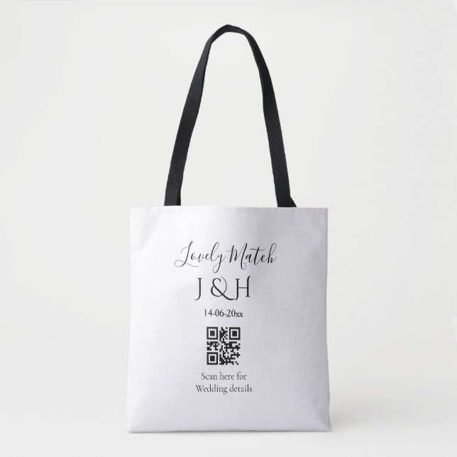 Die Hochzeit von Pärchennamen QR Code Scan Detail (Vorderseite)