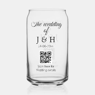 Die Hochzeit von Pärchennamen QR Code Scan Detail Dosenglas