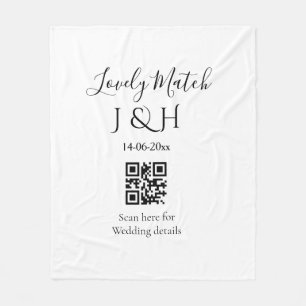 Die Hochzeit von Pärchennamen QR Code Scan Detail Fleecedecke