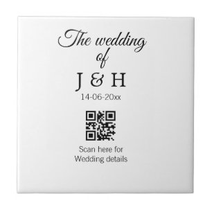 Die Hochzeit von Pärchennamen QR Code Scan Detail Fliese