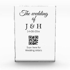 Die Hochzeit von Pärchennamen QR Code Scan Detail Fotoblock