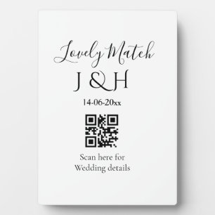 Die Hochzeit von Pärchennamen QR Code Scan Detail Fotoplatte
