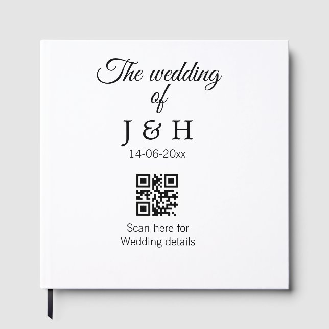 Die Hochzeit von Pärchennamen QR Code Scan Detail Gästebuch (Vorderseite)