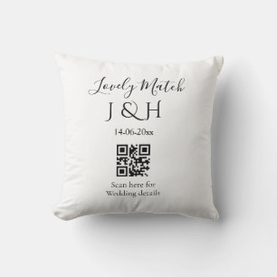 Die Hochzeit von Pärchennamen QR Code Scan Detail Kissen