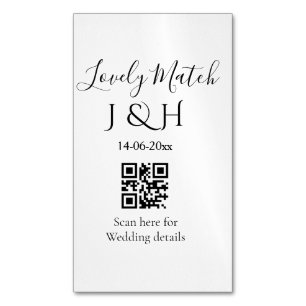 Die Hochzeit von Pärchennamen QR Code Scan Detail Magnetische Visitenkarte