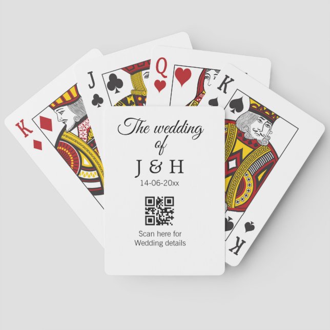 Die Hochzeit von Pärchennamen QR Code Scan Detail Spielkarten (Rückseite)