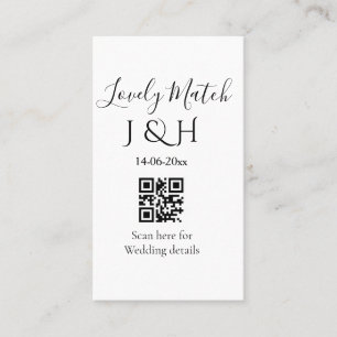 Die Hochzeit von Pärchennamen QR Code Scan Detail Visitenkarte
