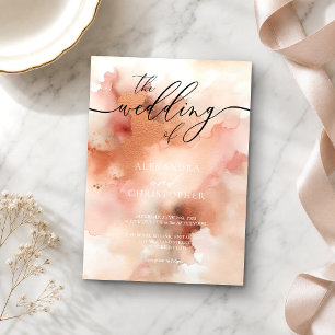 Die Hochzeit von RoseGold Watercolor Einladung