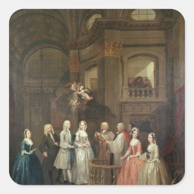 Die Hochzeit von Stephen Beckingham und Mary Cox Quadratischer Aufkleber (Vorderseite)