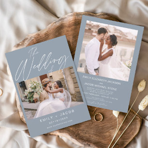 Die Hochzeit von zwei Foto Minimalistischen Dusty  Einladung
