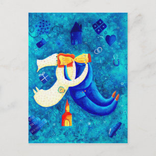 Die Hochzeit Zeitgenössische Kunstmalerei Postkarte