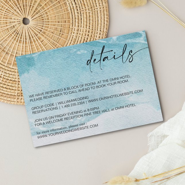 Die Hochzeitsdetails am Strand Begleitkarte (Von Creator hochgeladen)